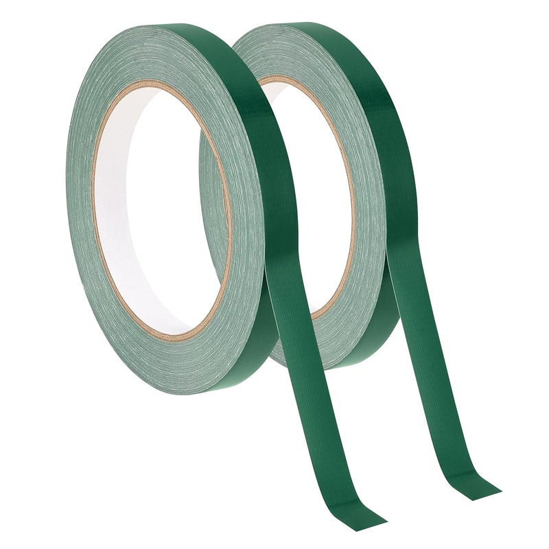 SICCOMA Green Floral Tape 2 Pack 1/2" Flower Stem Wrap Adhesive Tape for Bouquet Stem Wrapping Wedding Bouquet Tape for Binding Flowers and Floral Crafts (2PCS, 1/2”x98FT/Roll) - Image 1